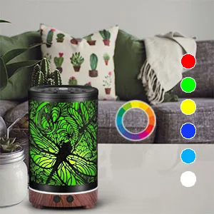 Metal Essential Oils Diffuser 200ML Aromatherapy Diffuser Cool Mist Humidifier with 7 Colors Lights Waterless Auto Off Air Diffusers for Home Office Room Bedroom (Dragonfly) 01_dragonfly - 300PX-1