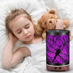 Metal Essential Oils Diffuser 200ML Aromatherapy Diffuser Cool Mist Humidifier with 7 Colors Lights Waterless Auto Off Air Diffusers for Home Office Room Bedroom (Dragonfly) 01_dragonfly - quiet diffuser