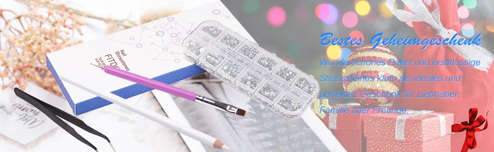FITDON rhinestones crystal flat glitter stones glass charms gemstones AB - Gift Set