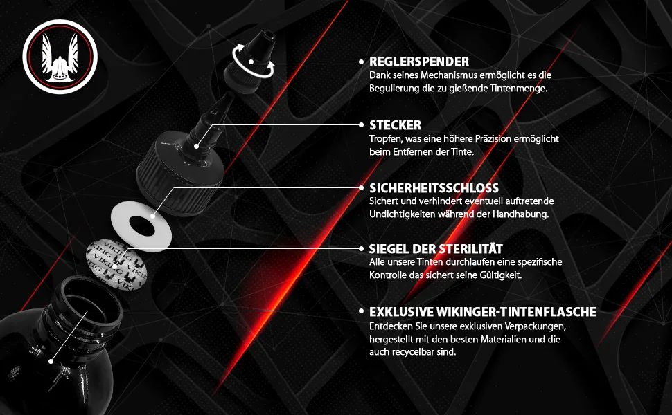 Viking-Ink B & W Black Line Black Line Black liner 1oz - Tätowierung