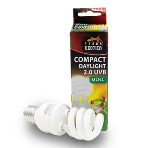Terra exotica compact mini UVB 13 watt full spectrum daylight lamp - selection between 2.0 5.0 and 10.0 UVB lamps for your terrarium (Desert 10.0 UVB) - compact daylight