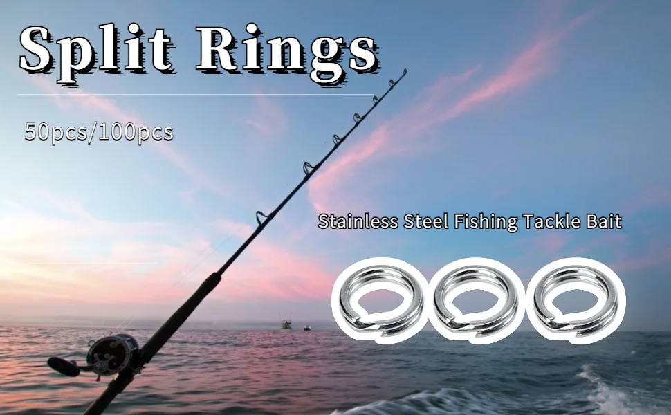 Split Rings Stainless Steel Fishing Tackle Lure Double Circle Split Ring Connector 50/100pcs 10# 50pcs - product information 1