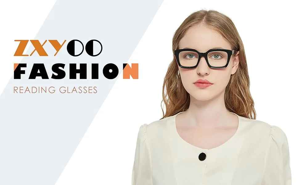 3 Pack Oversize Square Design Reading Glasses for Women, Blue Light Blocking Computer Reader Black&leopard&transparent 1.25 x - Test 1