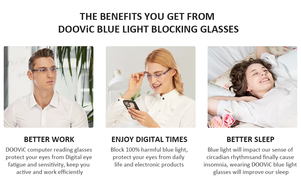 DOOViC 5 Pack Blue Light Reading Glasses One-Piece Design Blue Blocking Computer Readers for Men Women Unisex UV Protection +2.50 5 Pack-b 2.5 x - mens reading glasses