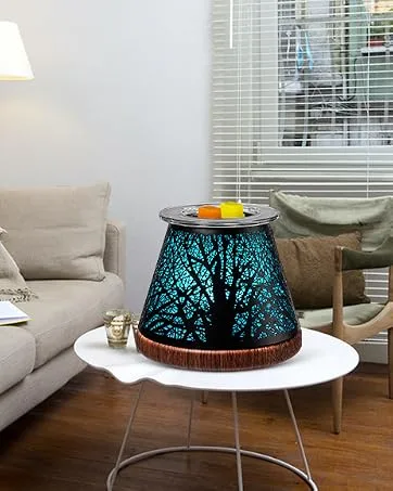 MAXWINER Essential Oil Diffuser Ultrasonic 3D Glass Aromatherapy Diffuser, Auto Shut-Off, Timer Setting, 7 Colors LED Lights Changing for Home, Office, Spa 120ml 3d Firework - warmer