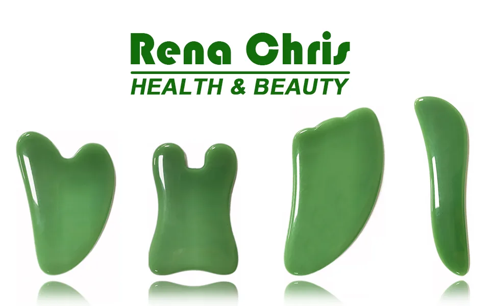 Guasha Massage Tool, 4 Pcs Gua Sha Facial Tool, Guasha Board for SPA Acupuncture Therapy Trigger Point Treatment, Gua Sha Scraping Massage Tool Green - product information 1