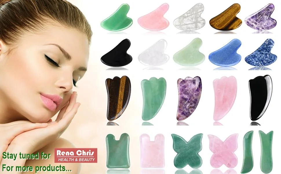 Guasha Massage Tool, 4 Pcs Gua Sha Facial Tool, Guasha Board for SPA Acupuncture Therapy Trigger Point Treatment, Gua Sha Scraping Massage Tool Green - product information 5