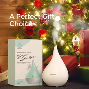 Aromacare Essential Oil Diffuser, Aromatherapy Diffuser for Essential Oils,250ml Cool Mist Humidifier,One Fill for 10+ Hours with Night Light 2 Mist Mode Waterless Auto-Off for Home/Office/Apartment White Set - gift