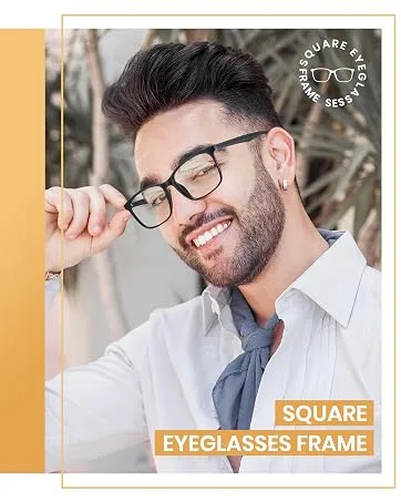 Cyxus Computer Blue Light Blocking Glasses Men Women Square Glasses UV Filter Eyeglasses for Digital Screens, Anti Eye Strain 01 - Matte Black Frame - Clear Lens - glasses