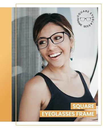 Cyxus Computer Blue Light Blocking Glasses Men Women Square Glasses UV Filter Eyeglasses for Digital Screens, Anti Eye Strain 01 - Matte Black Frame - Clear Lens - glasses