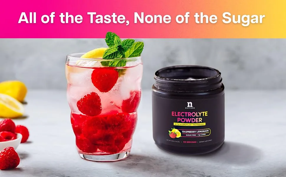 Delicious Keto Electrolyte Powder Hydration Supplement - Hydration Powder - Keto Electrolytes Supplement - No Sugar, 0 Carbs, Magnesium, Potassium, Calcium - Raspberry Lemonade - keto electrolyte powder raspberry lemonade
