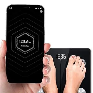 Vont Smart Scale, Wireless Body Fat Scale, Weight Scale, BMI Digital Bathroom Scale, Precise Bluetooth Scale for Weight Loss & Body Weight, 13 Measurements, LCD Backlight Display, 400 lbs (Black) - Smart Body Scale