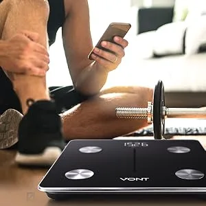 Vont Smart Scale, Wireless Body Fat Scale, Weight Scale, BMI Digital Bathroom Scale, Precise Bluetooth Scale for Weight Loss & Body Weight, 13 Measurements, LCD Backlight Display, 400 lbs (Black) - Smart Body Scale