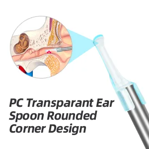 Earwax Removal Tool with Camera,Earwax Cleaner Tools with 1080P FHD Wireless Ear Otoscope,Earwax Cleaner Pick Kit for Android,iPhone & iPad - PC Transparent Ear Spoon