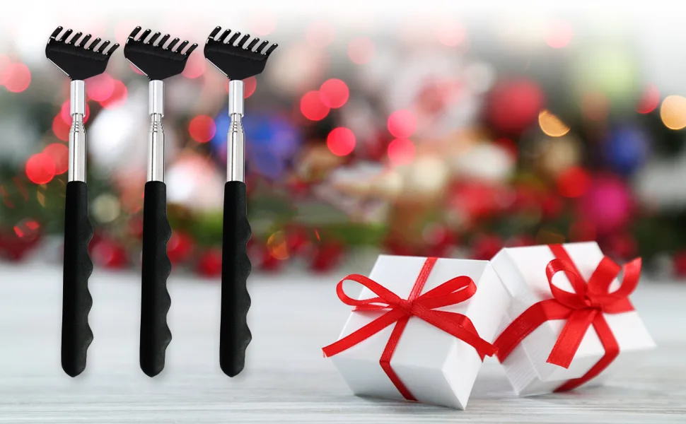 Yexixsr 3 Pack Extendable Back Scratcher Portable Telescopic Back Massager Back Scratchers for Men Women Kids Adults, Back Scratching Tool with Rubber Handles - gift
