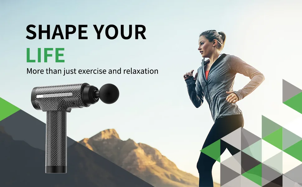 Muscle Massage Gun, Quiet Deep Tissue Percussion Back Neck Head Hammer Massager for Athletes, 30 Speed Level, LCD Touch Screen with 10 Heads, Hand Held Massager (Carbon) - massage gun