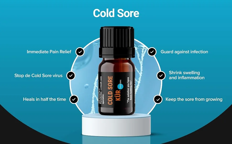 Cold Sore KUR + Heals Cold Sore in Half The time + Stops Spread + immediate Pain Relief - Stops Cold Sores FAST