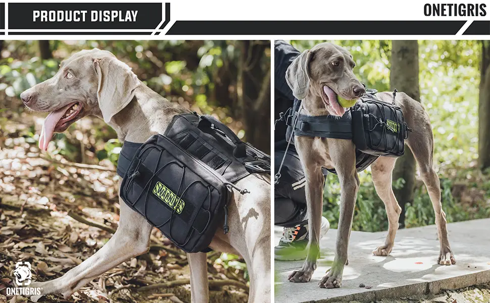 OneTigris Mammoth Dog Backpack 2.0 Version Tear Camping Hiking Dog Backpack for M/L Size Dogs (M Black) M Black - hunderucksack wandern