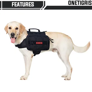 OneTigris Mammoth Dog Backpack 2.0 Version Tear Camping Hiking Dog Backpack for M/L Size Dogs (M Black) M Black - onetigris hunderucksack reisen