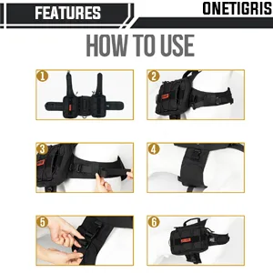 OneTigris Mammoth Dog Backpack 2.0 Version Tear Camping Hiking Dog Backpack for M/L Size Dogs (M Black) M Black - taktisches Hundegeschirr