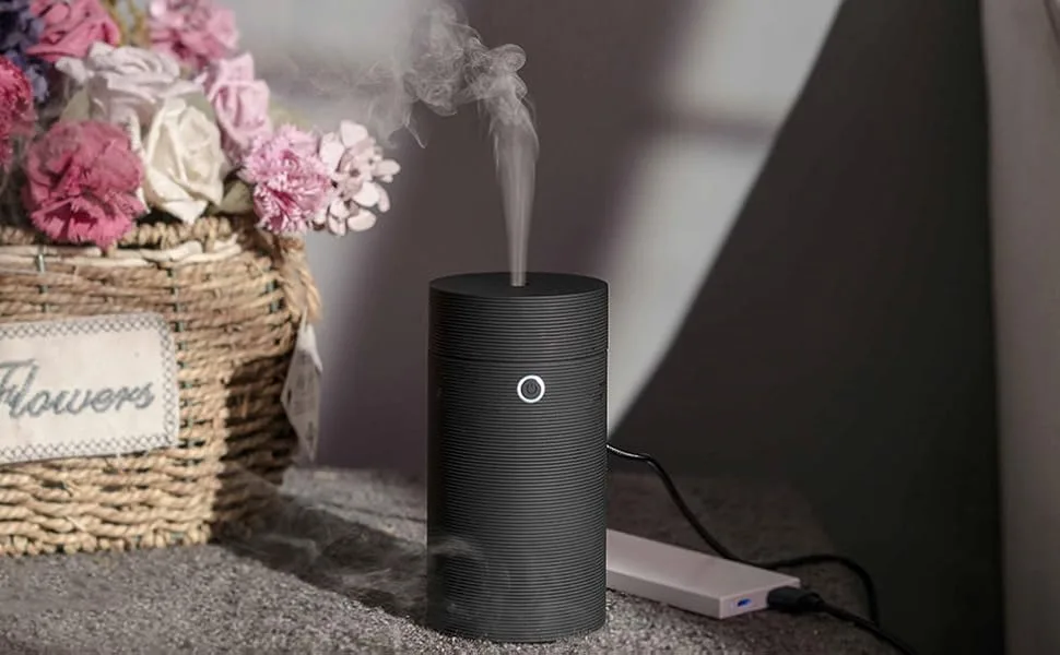Car Diffuser Humidifier Aromatherapy Essential Oil Diffuser USB Cool Mist Mini Portable Diffuser for Car Home Office Bedroom (Plain Black) - Car-diffuser-humidifier-mini-oil-diffuser-humidifier-Mini-Portable-USB