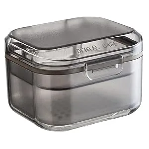 Tytyworth prosthesis bath prosthesis cleaning case prosthesis-beepwear box leak-proof with lid waterproof prosthesis holder bathing box storage soaking black - Einfach zu reinigen Der Vorteil
