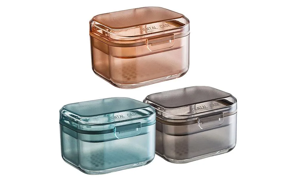 Tytyworth prosthesis bath prosthesis cleaning case prosthesis-beepwear box leak-proof with lid waterproof prosthesis holder bathing box storage soaking black - Halter Halter, Prothesen-Badetui, Prothesenbad mit Ablaufwanne, geeignet für Prothesen,
