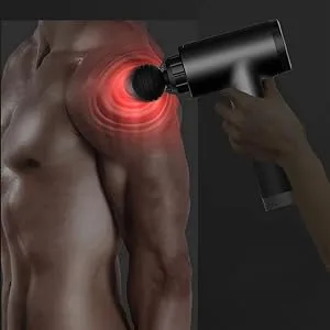 Hand-Held Electric Percussion Muscle Massager led Massager for Back Neck Shoulder deep Tissue Pain Relief, 6 Speed Automatic Percussion Massage Machine, Super Quiet. (Silver) - Powerful Depth Relief