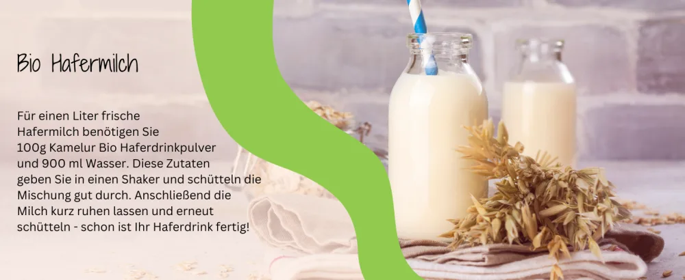 Kamelur Organic Oat Drink Powder (1kg) Organic Instant Oats - Oat Flour from Whole Grain Oat Flakes - Bio Hafermilch