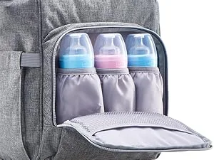KiddyCare-backpack/wrap backpack with 15 pockets durable baby wrap pocket high quality with isotherm bottle compartment maternity bag pink unit size - Diaper Backpack