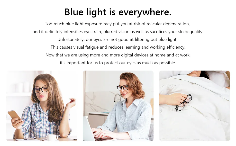 Gaoye Progressive Reading Glasses for Women Men, Blue Light Blocking Computer Readers Multifocus Eyeglasses Light Black 2.5 x - blue ray harm