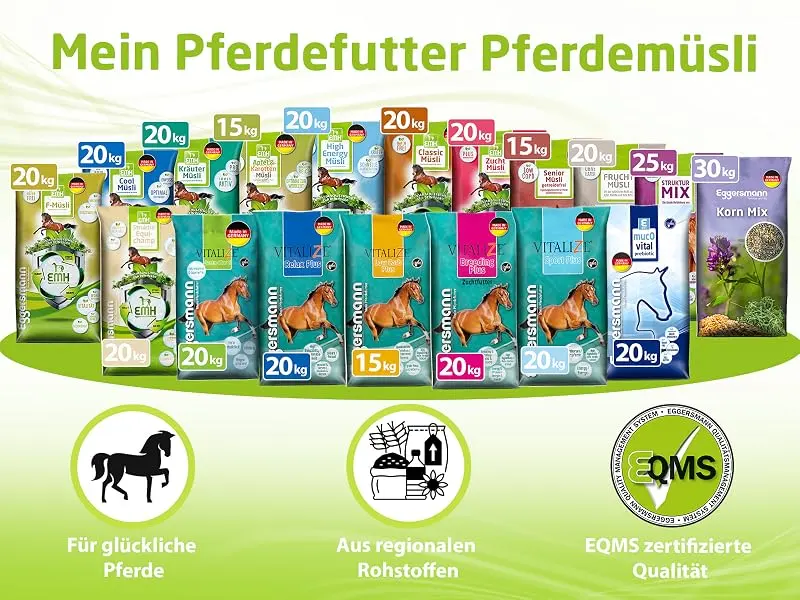 Eggersmann Structure Mix - Energy -reduced horse -sized horse with a high structure for an appetite horses - 25 kg sack structure Mix 25 kg (1 Pack) - ergänzungsfutter für pferde pellets sackware multi vitamine leckerlis
