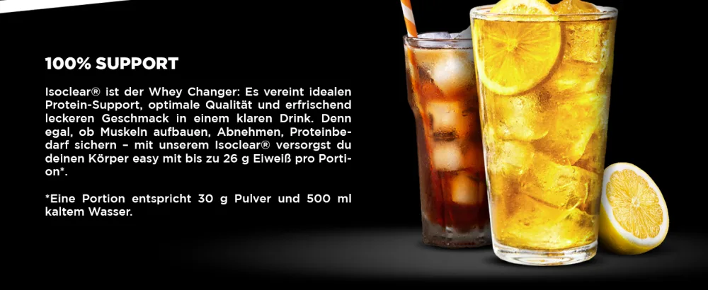 ESN ISOCLEAR Protein Clear Drink RTD Lemon Iced Tea 8 x 500 ml drinking protein drink - fruity clear and refreshing tested quality - ESN Designer Whey cremig und lecker