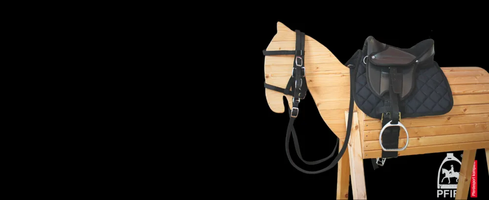 Pfiff 102291 Saddle set complete equipment for Shetty and wooden horses/plush horses black - 102291