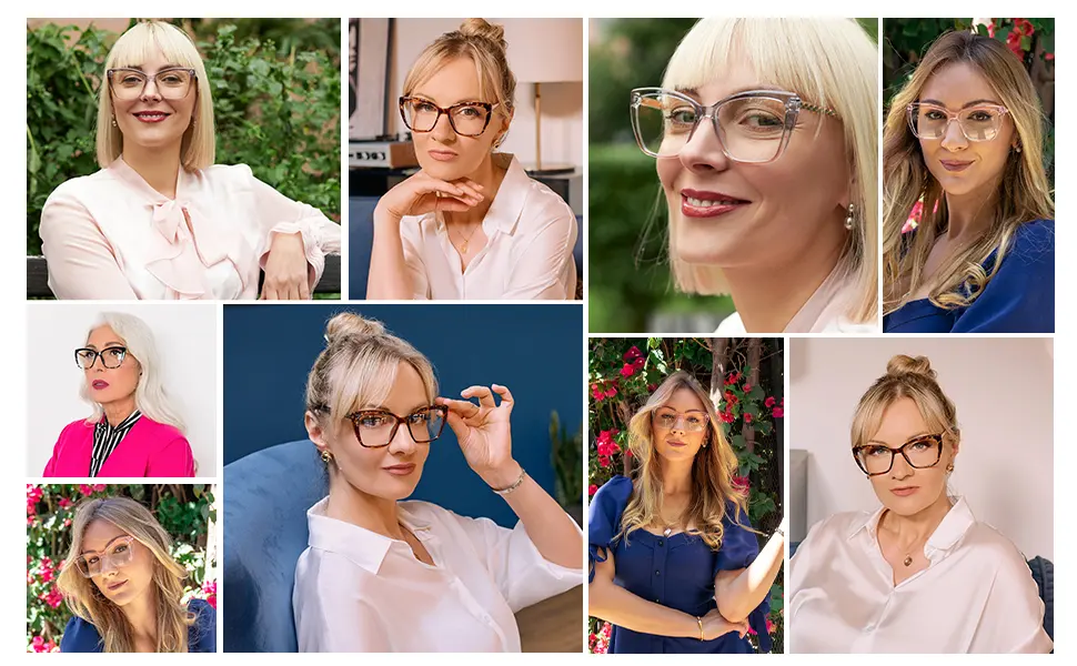 AMOMOMA Trendy TR90 Oversized Blue Light Reading Glasses Women,Stylish Square Cat Eye Glasses AM6031 0c2.clear 2.5 x - 6031 JH