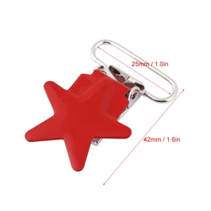 10 pieces pacifier chains clips pacifier clips pentagram braces braces braces pacifier strap holder clip for baby boys and girls - GY01284-2