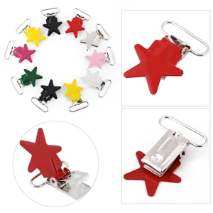 10 pieces pacifier chains clips pacifier clips pentagram braces braces braces pacifier strap holder clip for baby boys and girls - GY01284-2