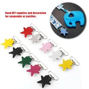 10 pieces pacifier chains clips pacifier clips pentagram braces braces braces pacifier strap holder clip for baby boys and girls - GY01284-3