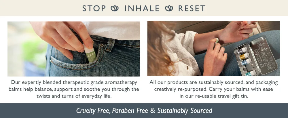 Scentered Aromatherapy Balm Mindful Minis in Gift Set Tin - Essential Oil Blends: Sleep Well, De-Stress, Escape, Happy & Focus Gift Tin - Scentered Aromatherapy Mindful Minis Balms Set of 5 mini balms