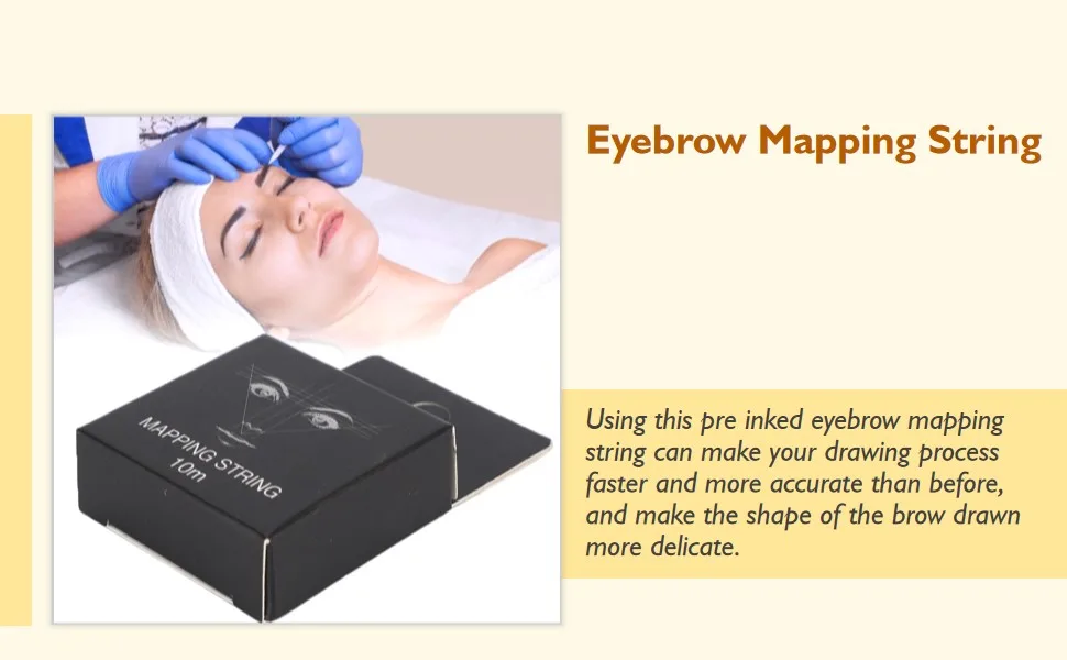 Pre-in-En Eyebrow Mapping String Effective ink eyebrow thread Brow Brow Marker Essential Cosmetic Tool for Microblading - Augenbrauenfaden Brow Brow Marker Essentielles kosmetisches Werkzeug für Microblading