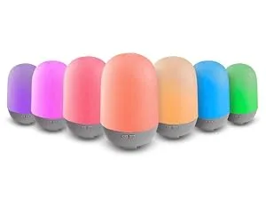 Amazon Basics 100ml Ultrasonic Aromatherapy Essential Oil Diffuser, Classic Wood Grain Finish Base, with 7-Color Night Light Classic Wood Grain 7 Color Night Light - Amazon Basics Ultrasonic Multi-color Light and Diffuser