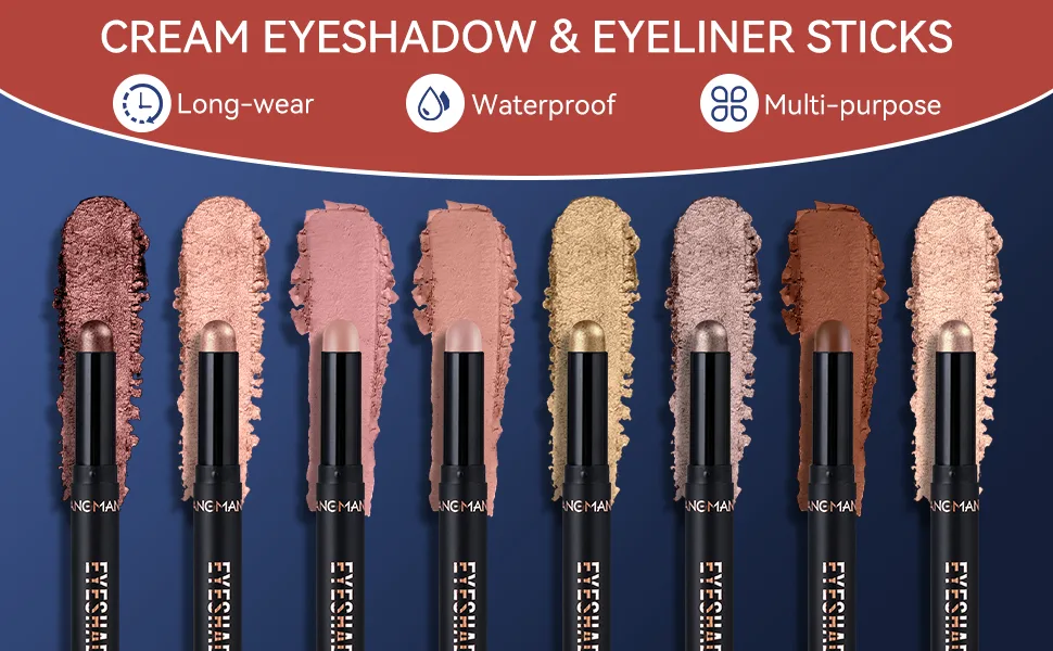 Ofanyia Eyeshadow Stick Shimmer Matte Eye Shadow Crayon Eye Brightener Stick Smooth Texture Cream Eyeshadow Pen Long Lasting Waterproof Hypoallergenic Eye Shadow Pencil Gift Set (13#) - Lidschatten