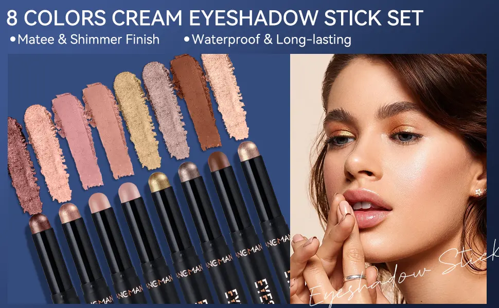 Ofanyia Eyeshadow Stick Shimmer Matte Eye Shadow Crayon Eye Brightener Stick Smooth Texture Cream Eyeshadow Pen Long Lasting Waterproof Hypoallergenic Eye Shadow Pencil Gift Set (15#) - Lidschatten