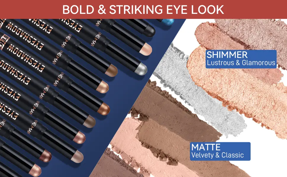 Ofanyia Eyeshadow Stick Shimmer Matte Eye Shadow Crayon Eye Brightener Stick Smooth Texture Cream Eyeshadow Pen Long Lasting Waterproof Hypoallergenic Eye Shadow Pencil Gift Set (14#) - Lidschatten Stick