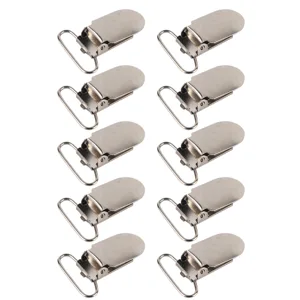 10PCs pacifier clips pacifier clips silver metal clips for braces pacifier bib clips toy holders or maths (25mm * 10pca) - GY01269-03-2