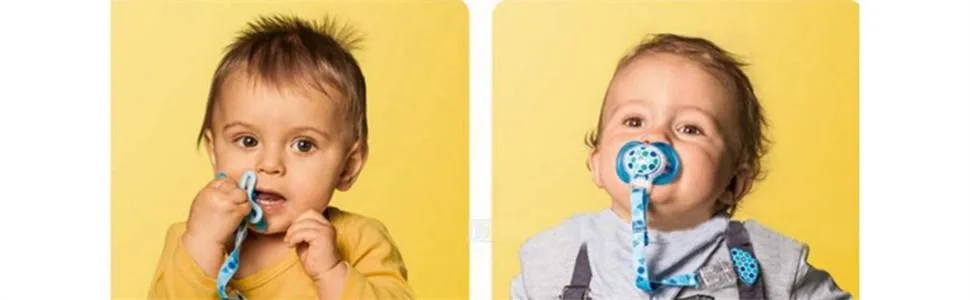 10pcs pacifier chains pacifier clip pacifier band cotton band holder clip adapter ring for baby newborn baby shower gift (#3) transparent - 4Pcs Schnullerketten