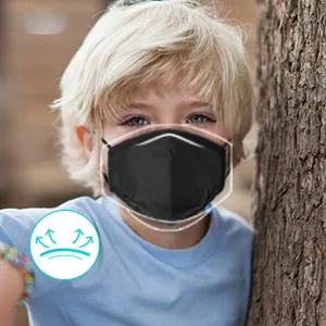 3-Ply Cloth Face Mask 6 Pack,Washable, Reusable and Breathable Face Covering with Adjustable Ear Protection Loops women/men (Kids Black) - product information 3