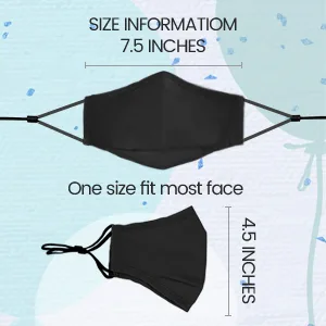 3-Ply Cloth Face Mask 6 Pack,Washable, Reusable and Breathable Face Covering with Adjustable Ear Protection Loops women/men (Kids Black) - product information 6