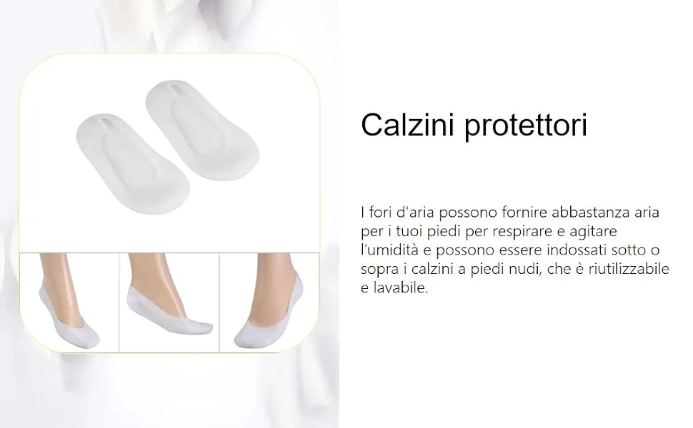 Pair Silicone Socks Foot Protector Full Length Silicone Gel Socks Moisturizing Cracked Skin Care for Foot Care (S) - Calzini protettori