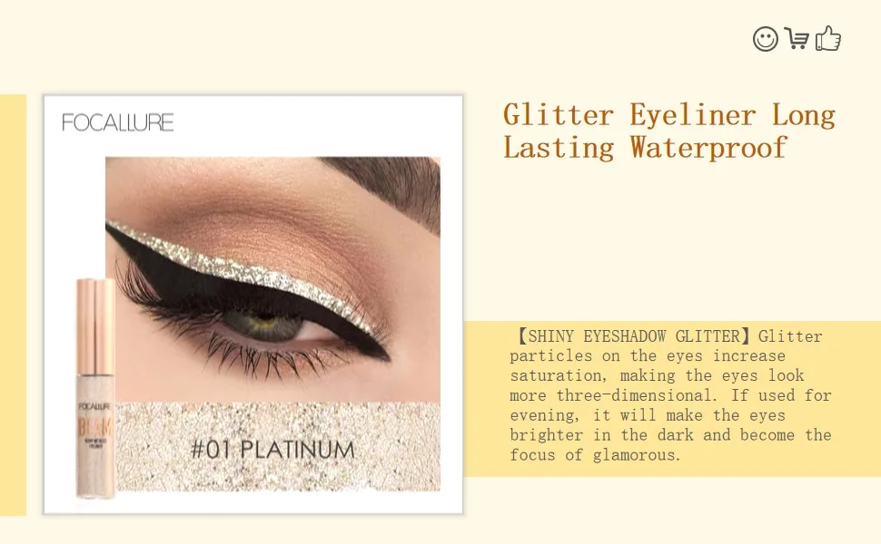 Glitter Eyeliner Long Lasting Waterproof Glitter Liquid Eyeliner Eyeshadow Pen for Wedding Party Cosplay Makeup Eye Liner - Glitzer Eyeliner